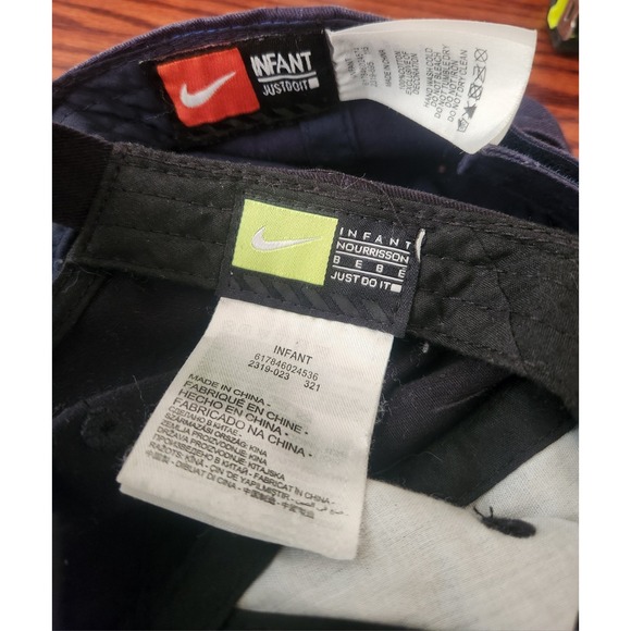 Lot Of 2 Infant Nike Hats Navy And Black White‎ Center Checks - Picture 5 of 5